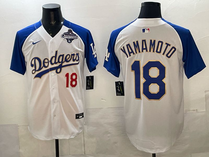 Men Los Angeles Dodgers #18 Yamamoto White Gold 2026 Nike Game MLB Jersey 0013->pittsburgh pirates->MLB Jersey